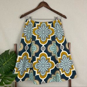 Lesley Evers A-Line Retro Geometric Skirt (Sz XSmall)